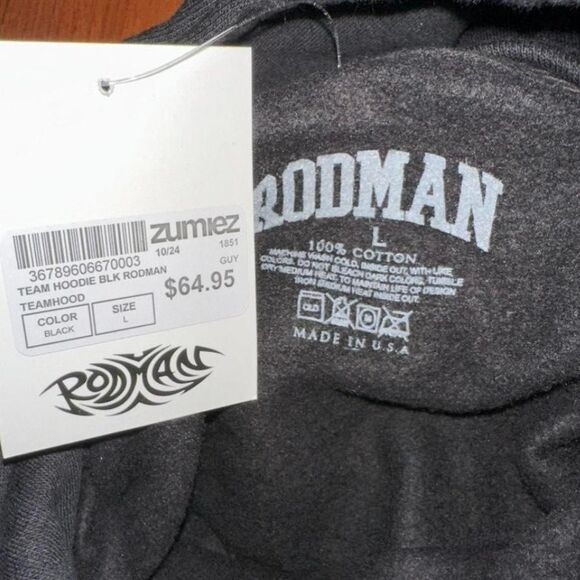 Nba Rodman Men's Black Hoodie - Picture 5 of 5
